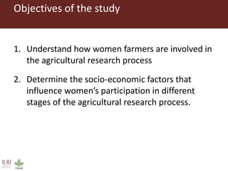 Women farmers' participation in the agricultural research process: implications for agricultural sustainability in Ethiopia