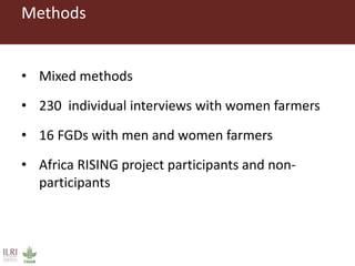 Women farmers' participation in the agricultural research process: implications for agricultural sustainability in Ethiopia