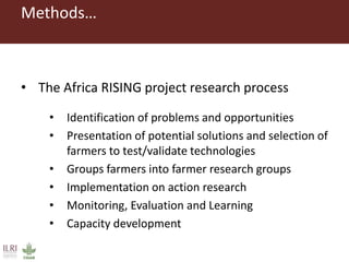 Women farmers' participation in the agricultural research process: implications for agricultural sustainability in Ethiopia