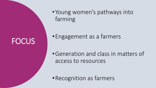 Young women farmers in Indonesia: at the intersection of class, generation and gender