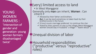 Young women farmers in Indonesia: at the intersection of class, generation and gender
