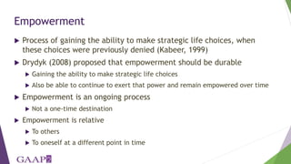 Exploring empowerment transitions of women and men in Bangladesh