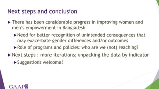 Exploring empowerment transitions of women and men in Bangladesh