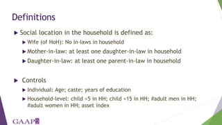 The monster-in-law effect: Linking qualitative observations to quantitative analysis on household structure, migration and empowerment in Nepal