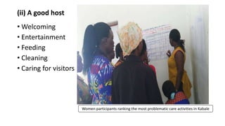 The gendered pattern of unpaid care work and its implication for women's agricultural opportunities in Uganda