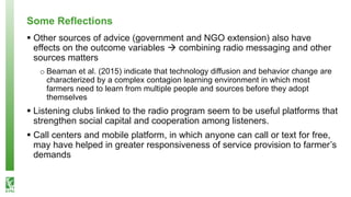 Knowledge is power - Impact of interactive radio programming on women's empowerment and agricultural development outcomes in Malawi