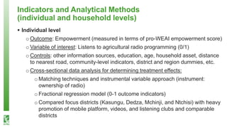 Knowledge is power - Impact of interactive radio programming on women's empowerment and agricultural development outcomes in Malawi
