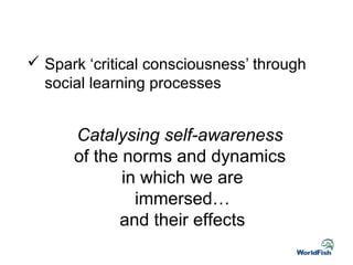 A Gender Transformative Approach: Why what and how?