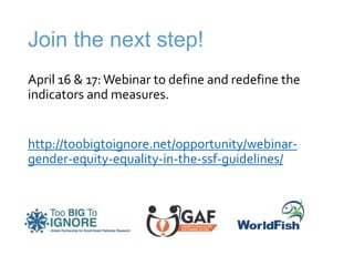 Measuring capacity for gender integration in small-scale fisheries governance