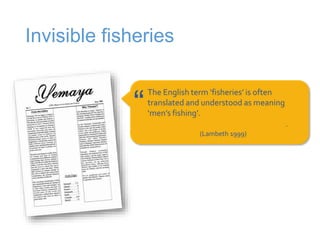 Measuring capacity for gender integration in small-scale fisheries governance