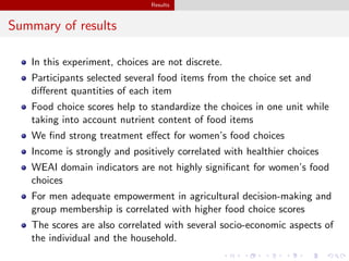 Do empowered individuals make healthier food choices? An experimental analysis of men's and women's food choices among smallholder farming households in Guatemala