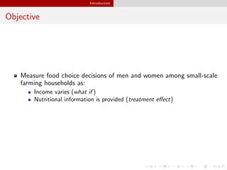 Do empowered individuals make healthier food choices? An experimental analysis of men's and women's food choices among smallholder farming households in Guatemala