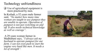 Gendered challenges of bargaining in agricultural value chain in the Eastern Gangetic Plains