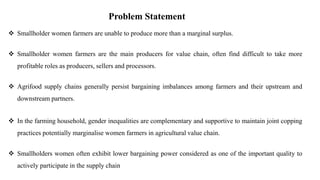 Gendered challenges of bargaining in agricultural value chain in the Eastern Gangetic Plains
