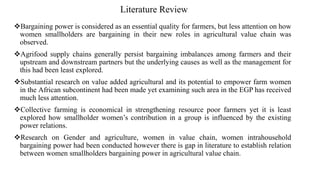 Gendered challenges of bargaining in agricultural value chain in the Eastern Gangetic Plains