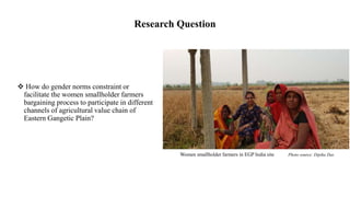 Gendered challenges of bargaining in agricultural value chain in the Eastern Gangetic Plains
