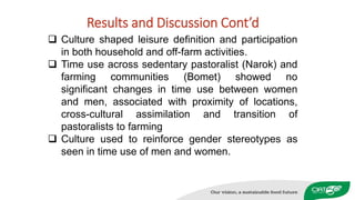 Deconstructing leisure time and workload: Case of women bean producers in Kenya