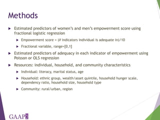 Who is empowered? Predictors of empowerment in Bangladesh and Ghana