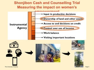 Shonjibon cash transfer and nutrition counselling trial in rural Bangladesh - the impact on women's empowerment