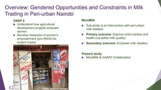 Understanding empowerment among retailers in the informal milk sector in peri-urban Nairobi: Informing an adaptation of the project-level Women's Empowerment in Agriculture Index