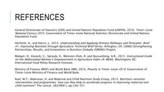 Assessing livestock husbandry, gendered decision-making and dietary quality among smallholder households in rural Timor-Leste