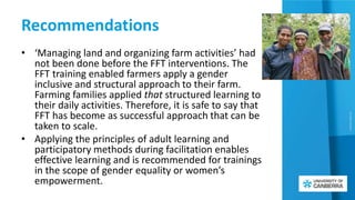 Learning to work as a farming family team: Farmer responses to a gender-inclusive approach to extension