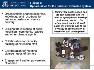 Role of innovation networks to support the livestock extension systems of Pakistan