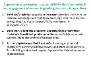 Supporting womens groups and networks- visibility, voice & influence in market systems and agriculture sector governance