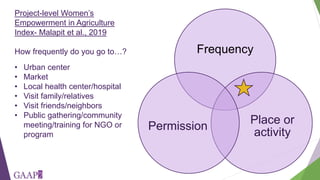 Developing measures of freedom of movement for gender studies of agricultural value chains