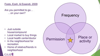 Developing measures of freedom of movement for gender studies of agricultural value chains