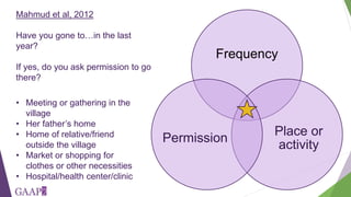 Developing measures of freedom of movement for gender studies of agricultural value chains