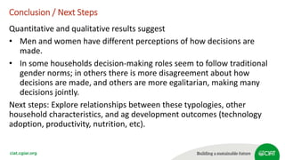 Intra-household decision-making processes: What the qualitative and quantitative data tell us