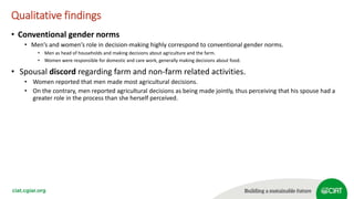 Intra-household decision-making processes: What the qualitative and quantitative data tell us