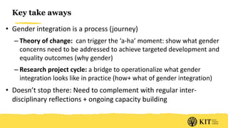 Integrating gender in aquaculture and small scale fisheries agri-food systems research: Pitfalls, principles & practical ways forward