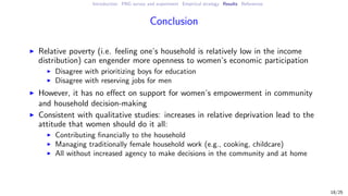 How do perceptions of relative poverty influence women's empowerment? Evidence from Papua New Guinea