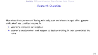 How do perceptions of relative poverty influence women's empowerment? Evidence from Papua New Guinea