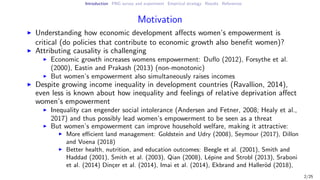How do perceptions of relative poverty influence women's empowerment? Evidence from Papua New Guinea