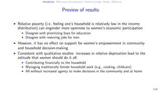 How do perceptions of relative poverty influence women's empowerment? Evidence from Papua New Guinea