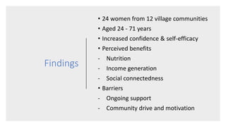 Empowering women in seaweed utilisation for food: A cross-country peer-led approach