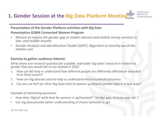CGIAR Collaborative Platform for Gender Research - Gender meets big data