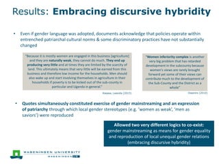 Discursive translations of gender mainstreaming norms: the case of agricultural and climate change policies in Uganda