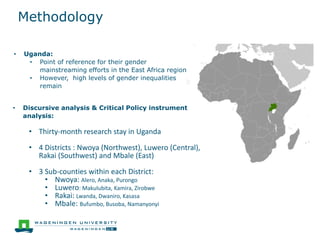 Discursive translations of gender mainstreaming norms: the case of agricultural and climate change policies in Uganda