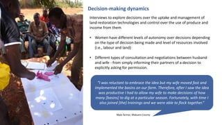 Land restoration and changing gender dynamics in the drylands of eastern Kenya