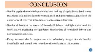 A descriptive analysis on the gendered distribution of labour and participation in household economic activities in Manipur, India
