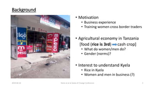 Gendered participation in the rice value chain. New insights from Kyela, Tanzania