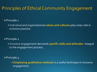 Ethical community engagement (ECE) to improve agriculture-nutrition links in resource poor communities - Lessons from the field