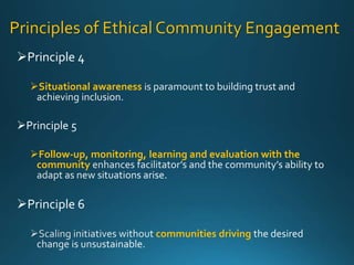 Ethical community engagement (ECE) to improve agriculture-nutrition links in resource poor communities - Lessons from the field
