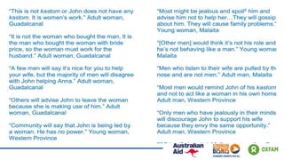 Community perceptions of gender norms and economic opportunity in Solomon Islands