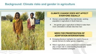 Women in agriculture and climate risks: hotspots for development