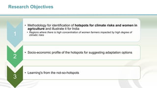 Women in agriculture and climate risks: hotspots for development